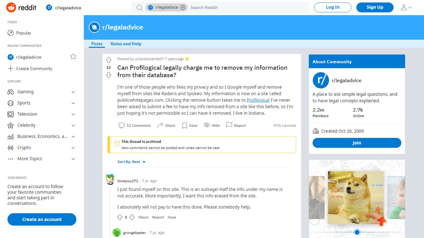 r/legaladvice - Can Profilogical legally charge me to remove my ...